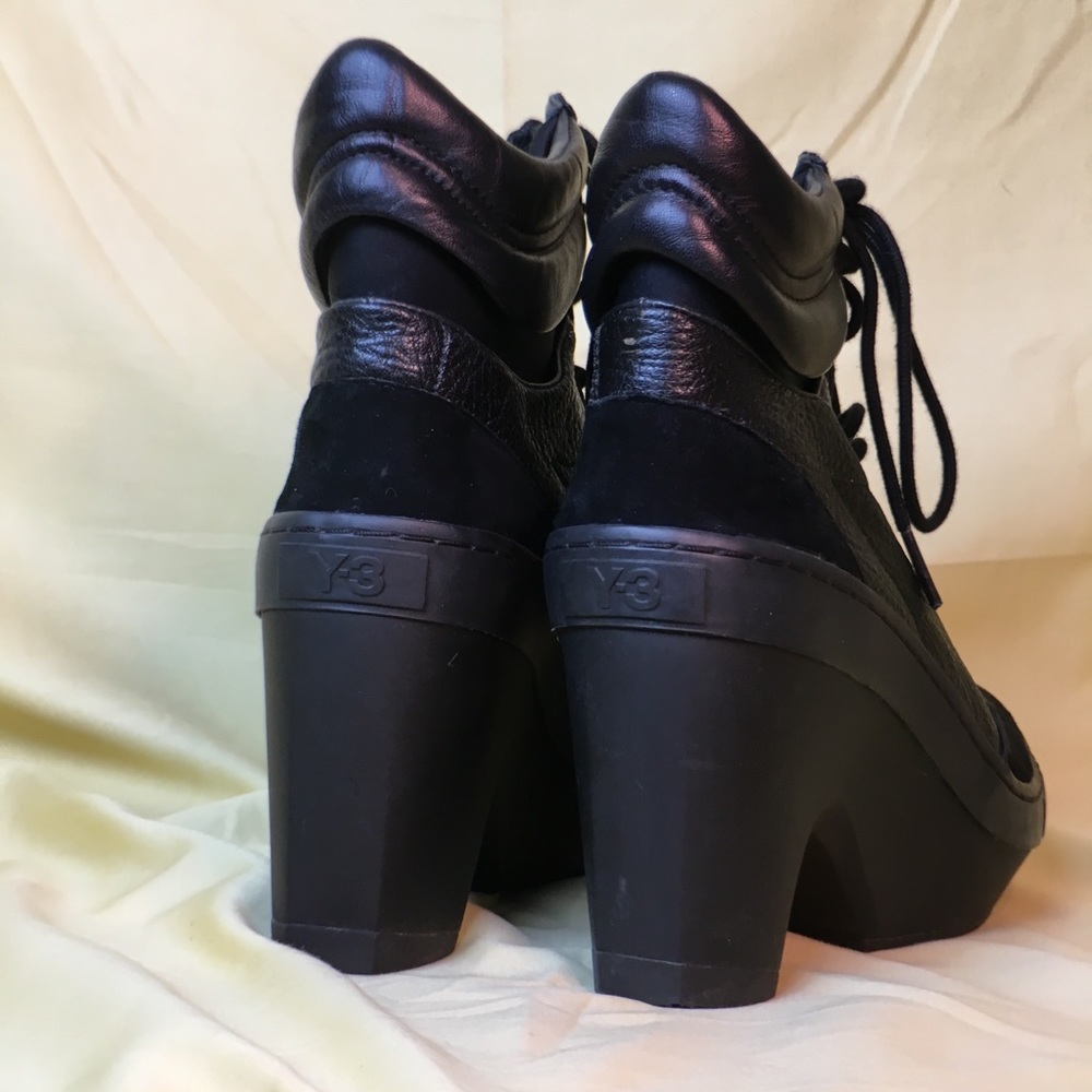 Y3 Lace Up Platform Ankle Boots